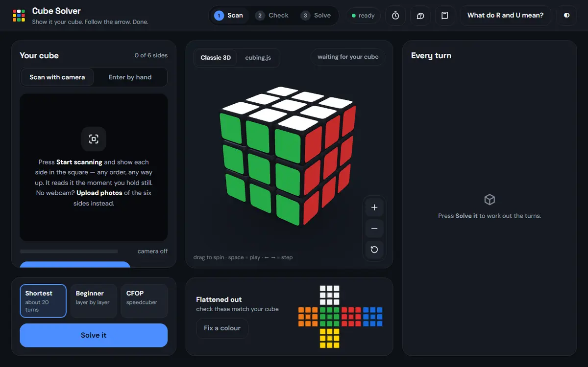 Screenshot of Cube Solver