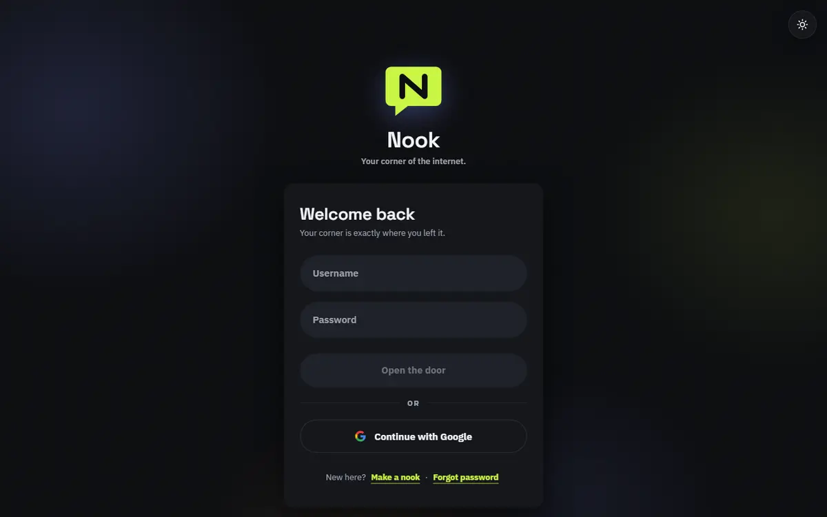 Screenshot of Nook