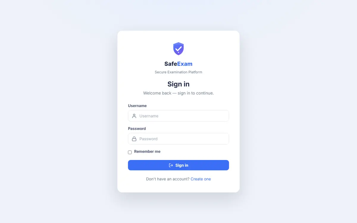 Screenshot of SafeExam