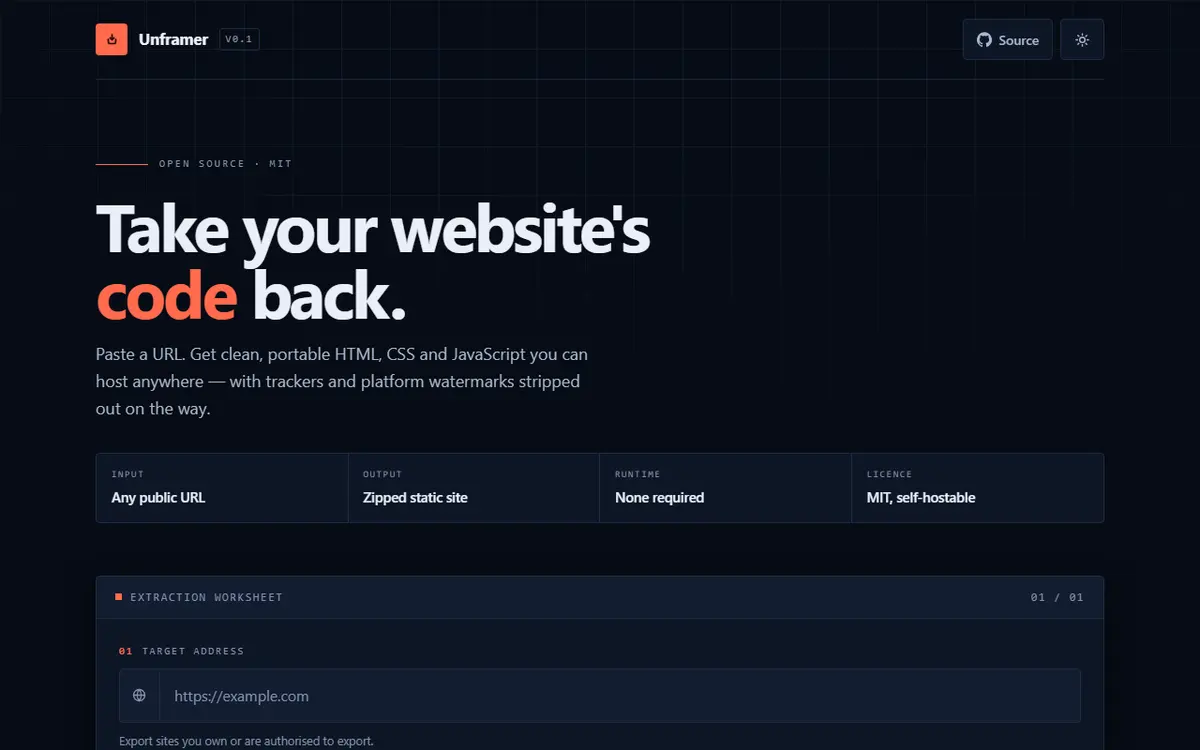 Screenshot of Unframer